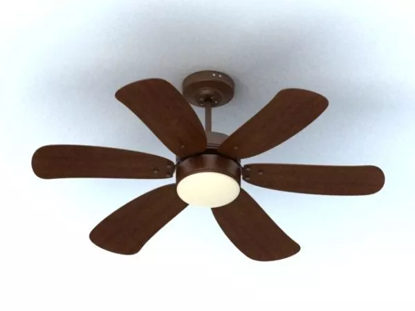 Ceiling Fan With Dual Lamp Combined 3d model