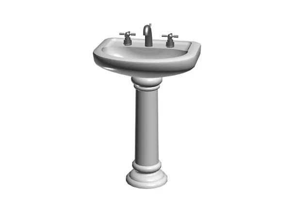 Ceramic Pedestal Basin 3d model Ceramic Pedestal Basin 3d model