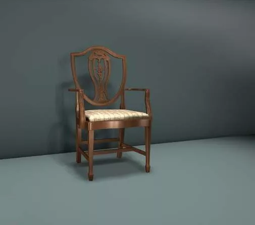 Cherry Wood Chair 3d model Cherry Wood Chair 3d model