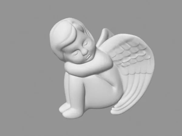 Sad Angel Statue 3d model