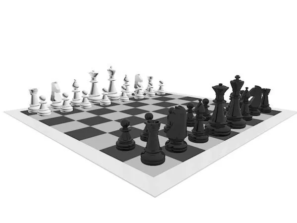 Chess Game Wooden Chessboard 3d model
