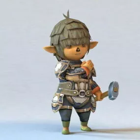 Chibi Male Elf 3d model