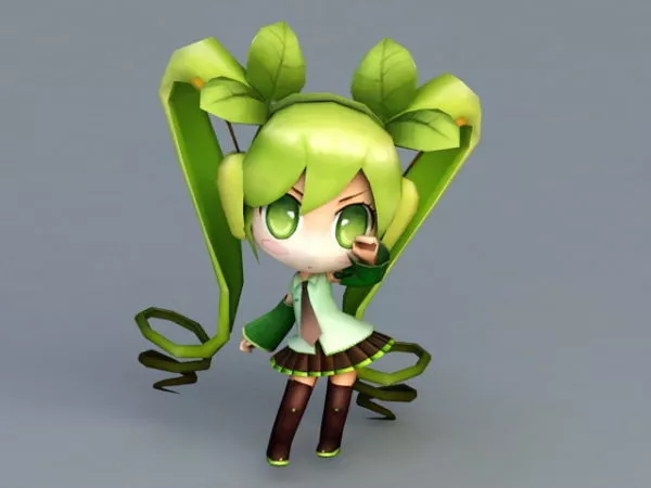 Chibi Miku Rigged 3d model Chibi Miku Rigged 3d model