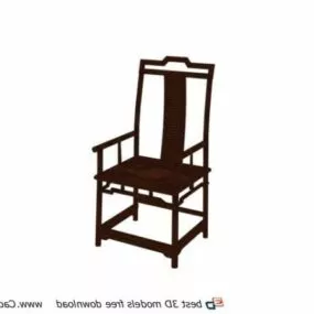 Chinese Antique Furniture Backrest Chair 3d model