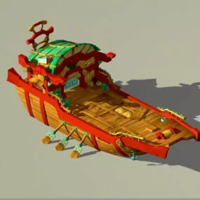 Chinese Boat Cartoon 3d model
