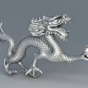 Chinese Dragon With Ball 3d model