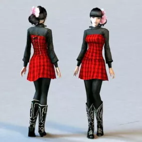 Chinese Fashion Girl 3d model