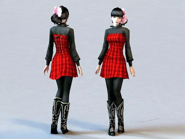 Chinese Fashion Girl 3d model Chinese Fashion Girl 3d model