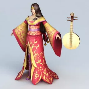 Chinese Geisha Girl 3d model