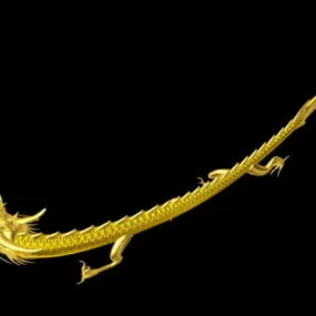 Chinese Golden Dragon Animation 3d model