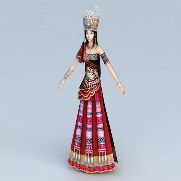 Chinese Hmong Princess 3d model Chinese Hmong Princess 3d model