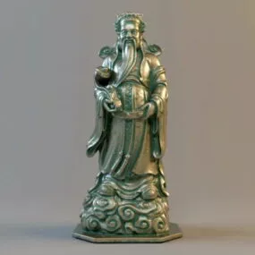 Chinese Luxing Buddhist Bronze Statue 3d model
