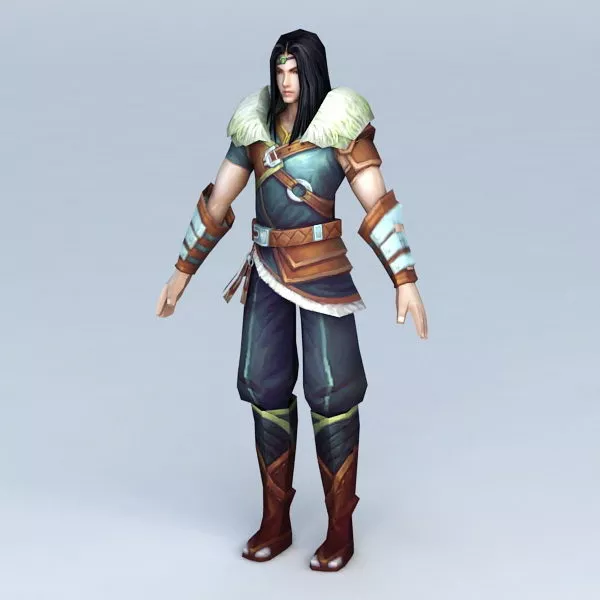Chinese Male Anime Warrior 3d model Chinese Male Anime Warrior 3d model