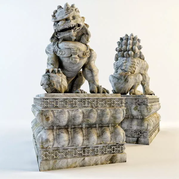 African Lion Statue 3d model