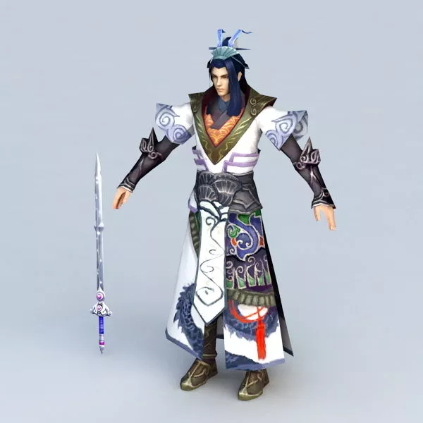 Chinese Swordsman Concept Character 3d model Chinese Swordsman Concept Character 3d model