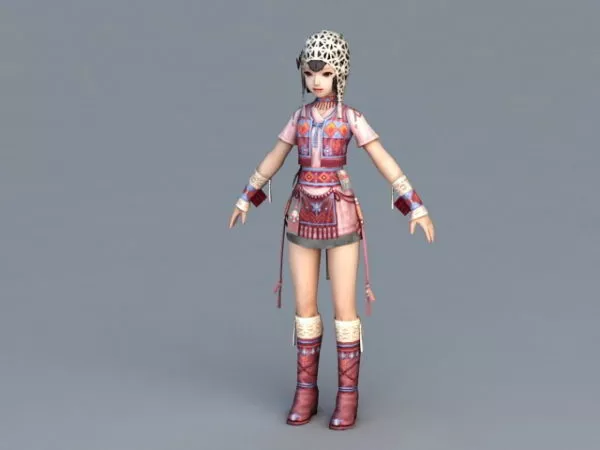 Chinese Village Girl 3d model Chinese Village Girl 3d model
