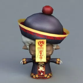 Chinese Zombie Monster Rigged & Animated 3d model