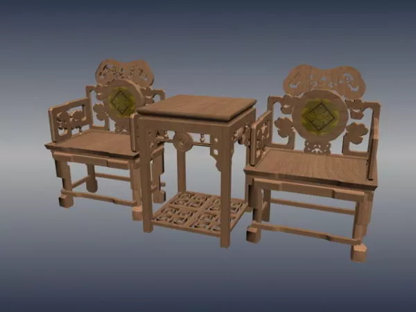 Chinese Antique Wooden Sofa Furniture 3d model Chinese Antique Wooden Sofa Furniture 3d model