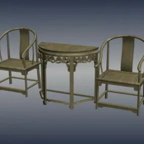 Chinese Antique Table Chair Sets 3d model