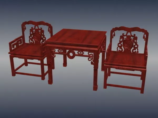 Chinese Antique Mahogany Furniture Chair Table 3d model Chinese Antique Mahogany Furniture Chair Table 3d model