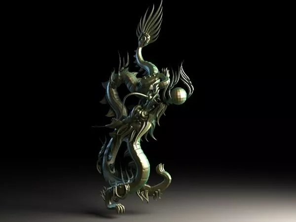 Chinese Bronze Dragon Statue 3d model Chinese Bronze Dragon Statue 3d model
