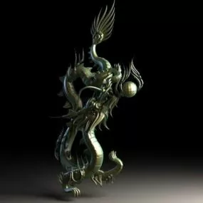 Chinese Dragon Sculpture 3d model
