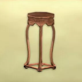 Chinese Flower Pot Table Furniture 3d model