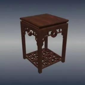 Chinese Classic Furniture Antique Square Stool 3d model