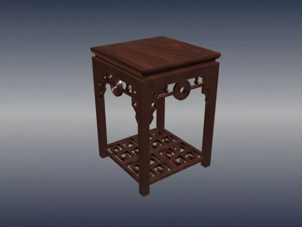 Chinese Classic Furniture Antique Square Stool 3d model Chinese Classic Furniture Antique Square Stool 3d model