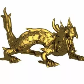 Chinese Golden Dragon Statue 3d model