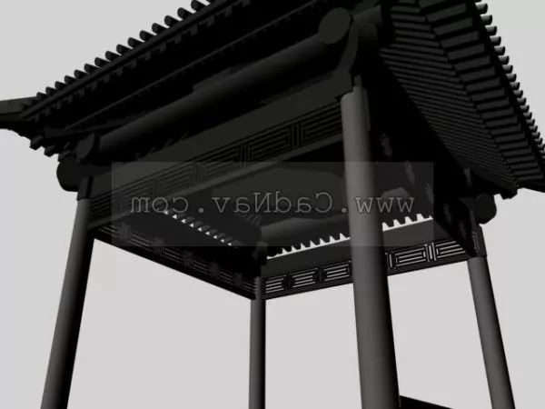 Pavilion Building With Table 3d model