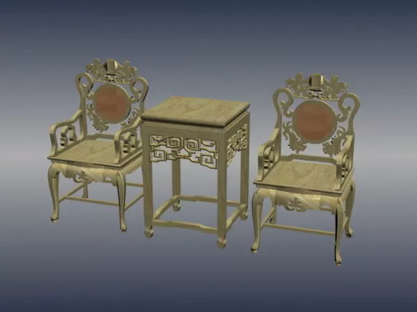 Chinese Style Antique Living Room Chair Table 3d model Chinese Style Antique Living Room Chair Table 3d model