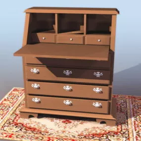 Chippendale Style Secretaire 3d model