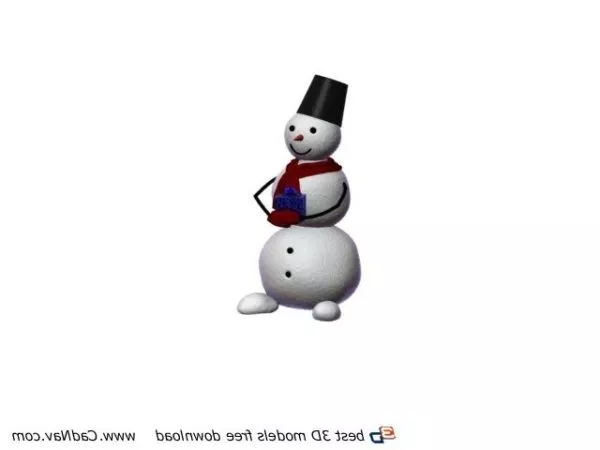 Snowman And Snowtree 3d model