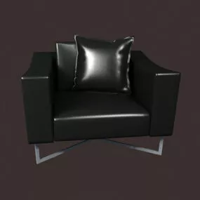 Metal Legs Leather Sofa 3d model