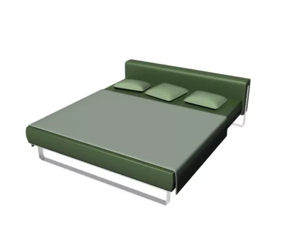 Chrome Platform Double Bed 3d model Chrome Platform Double Bed 3d model