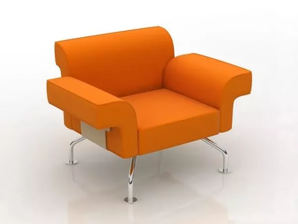 Chrome Steel Legs Upholstered Chair 3d model Chrome Steel Legs Upholstered Chair 3d model