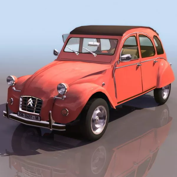 Citroen 2cv 4-door Landaulet 3d model Citroen 2cv 4-door Landaulet 3d model