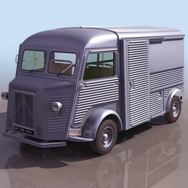 Lowpoly Old Van 3d model