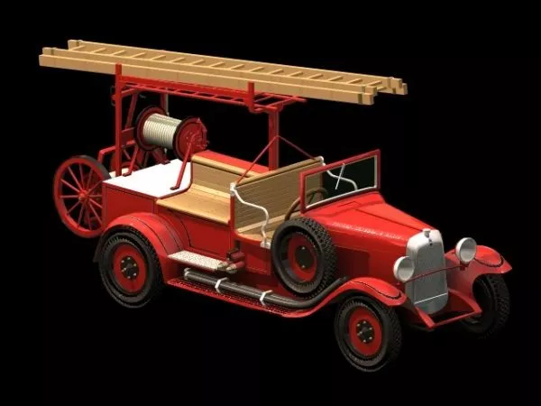 Citroen Pompier Vehicle 3d model Citroen Pompier Vehicle 3d model