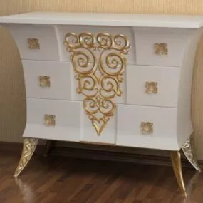 Classic 3 Drawers Chest 3d model