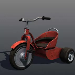 Classic Red Tricycle 3d model