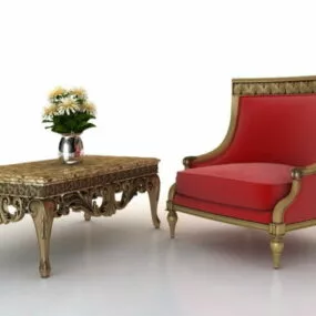 Classic Sofa Andcoffee Table 3d model