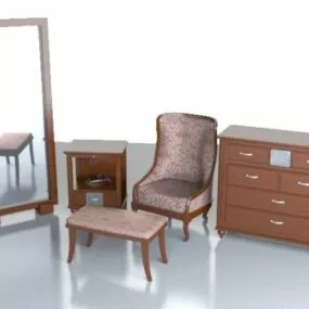 Antique Classic Home Furniture Set 3d model