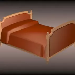 Classic Style Single Bed 3d model