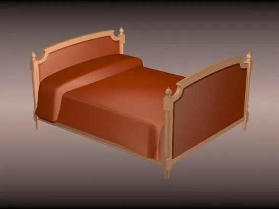Classic Style Single Bed 3d model Classic Style Single Bed 3d model