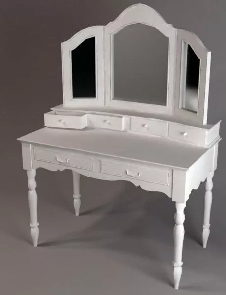 Dressing Table With Mirror And Drawers 3d model