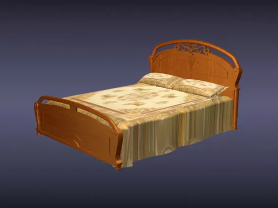 Classic Wood Bed 3d model Classic Wood Bed 3d model