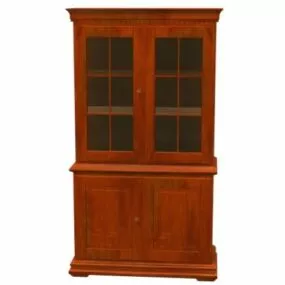 Classic Wooden Bookcase 3d model
