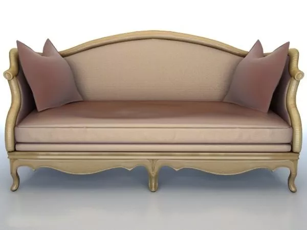 Classic Elegant Wooden Fabric Sofa 3d model Classic Elegant Wooden Fabric Sofa 3d model
